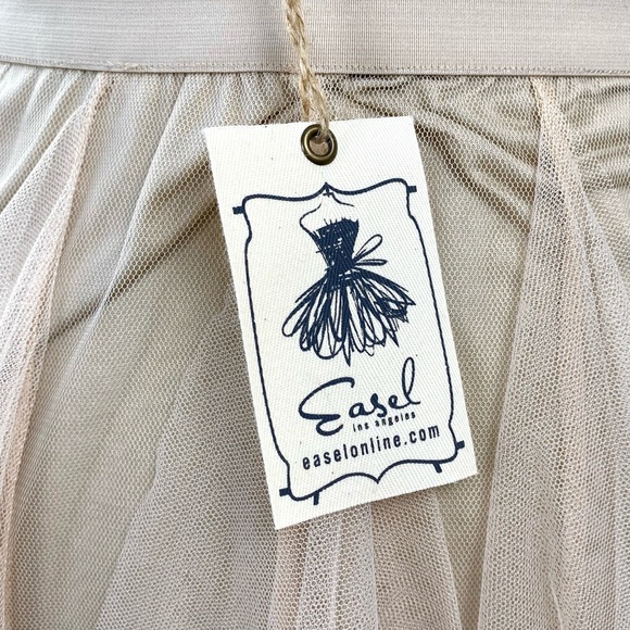 Easel Los Angeles NWT Nude Tiered Tulle Skirt, Romantic Balletcore, Size S - Picture 8 of 10